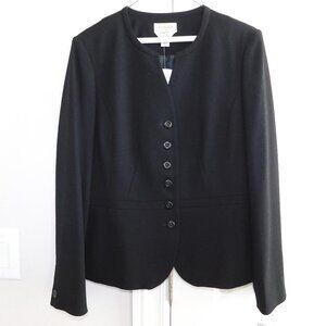 Talbots Black Blazer Size 12 Petite Made of Italian Fabric NWT$198